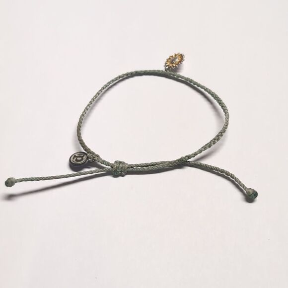 238 Pura Vida Gray with Yellow Sunflower Charm Adjustable‎ Slider Bracelet - Picture 5 of 6